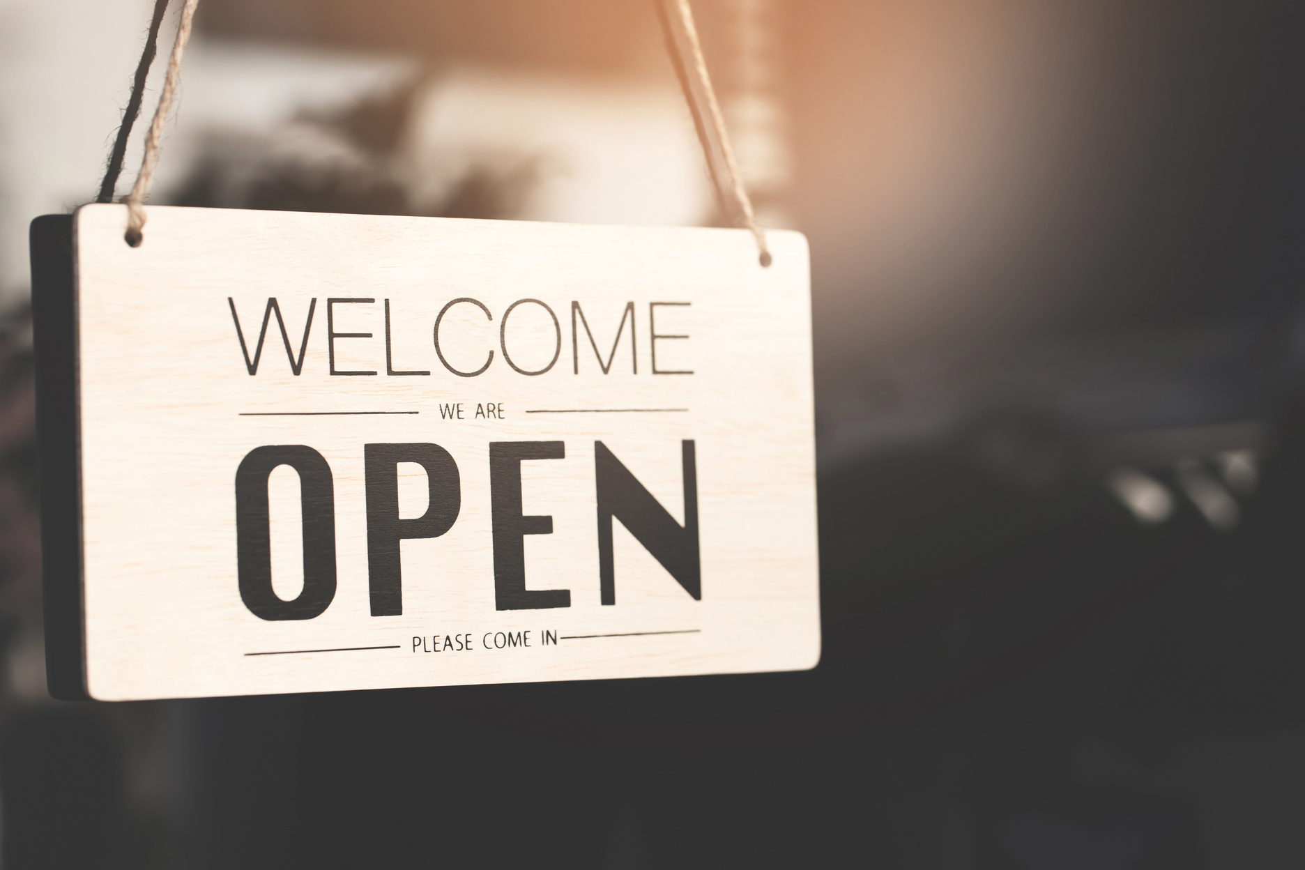 Open Sign on Store Door